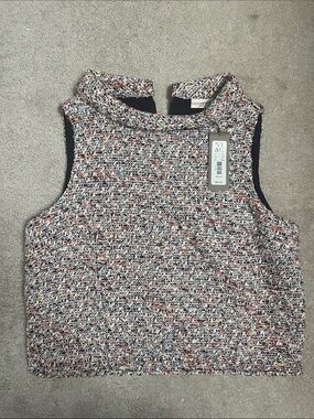 Eva Mendes Multi colored Tweed Cropped Shell Top - Bundle for Free Shipping